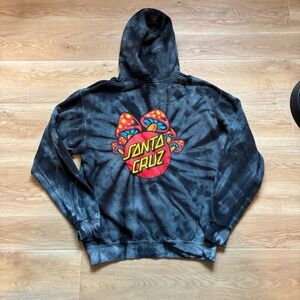 Santa Cruz Skateboards Tie Dye Dark Grey Colortone Hoodie Men’s Medium Skate